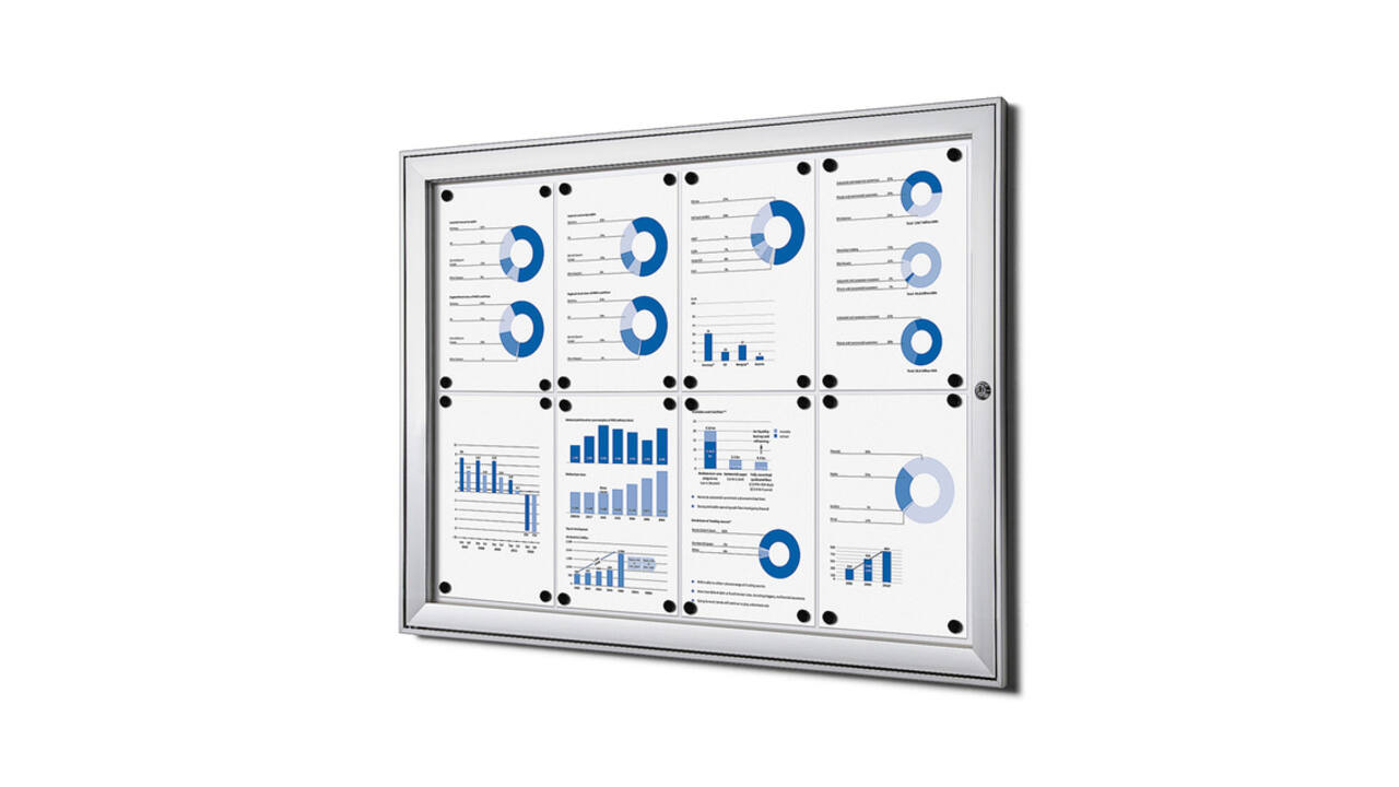 Vitrinebord Quantore luxe 8x A4 zilver