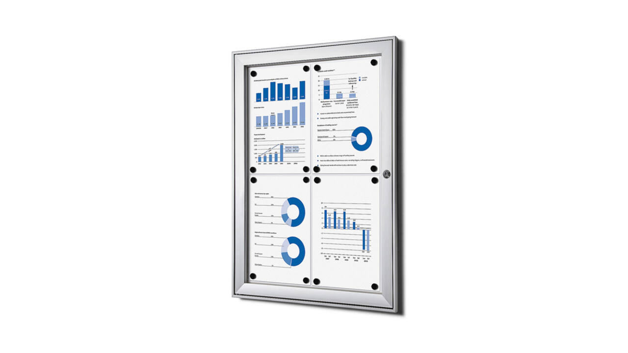 Vitrinebord Quantore luxe 4x A4 zilver