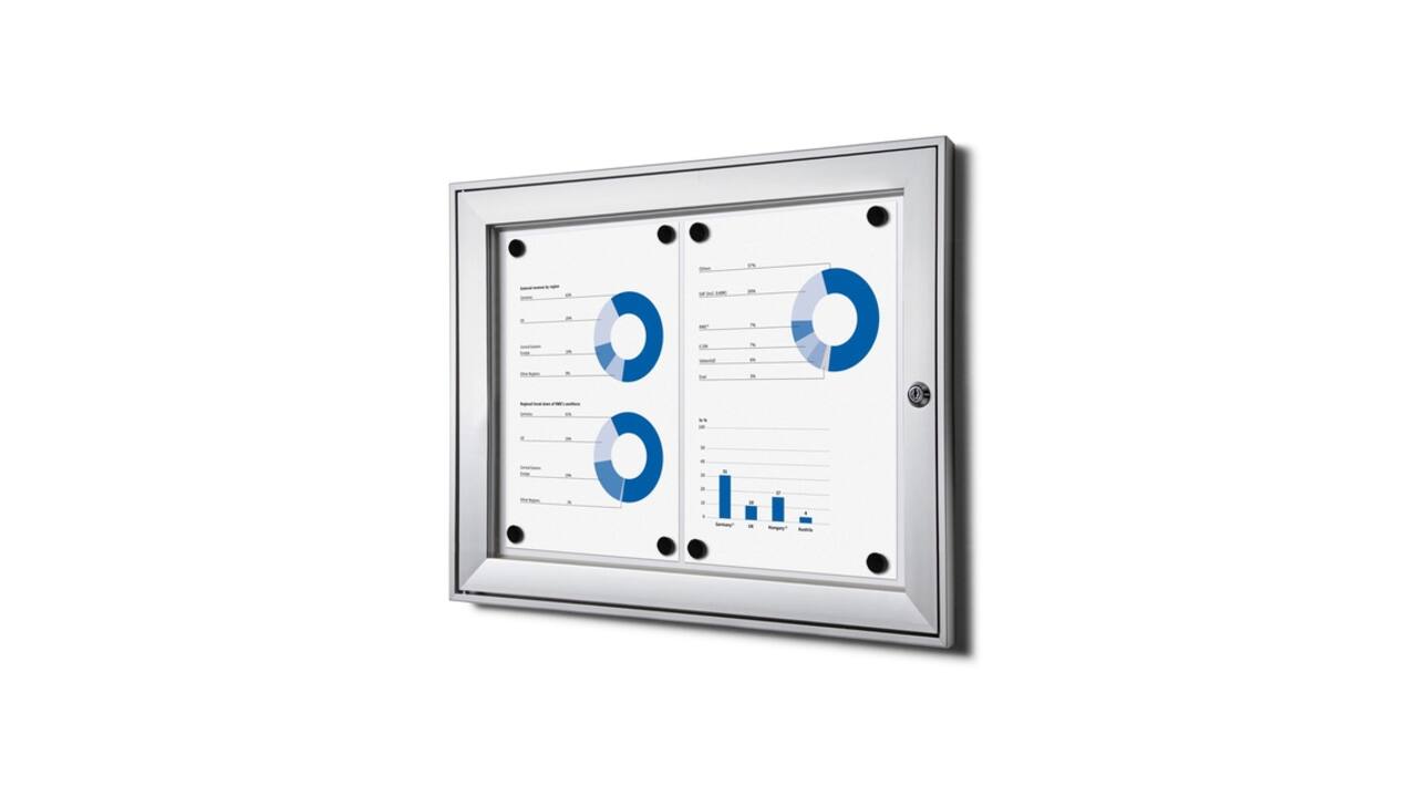 Vitrinebord Quantore luxe 2x A4 zilver