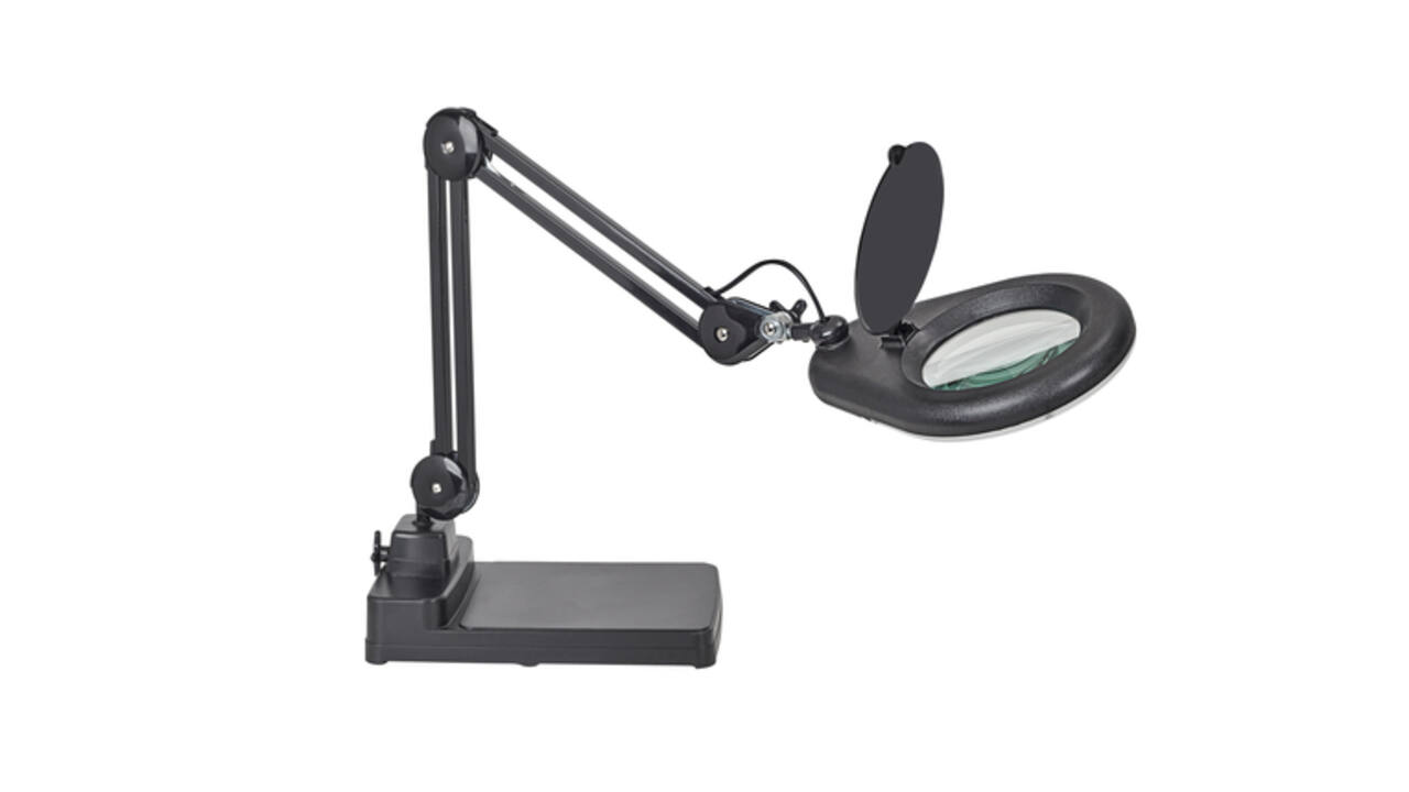Loeplamp MAUL Viso LED met voet zwart
