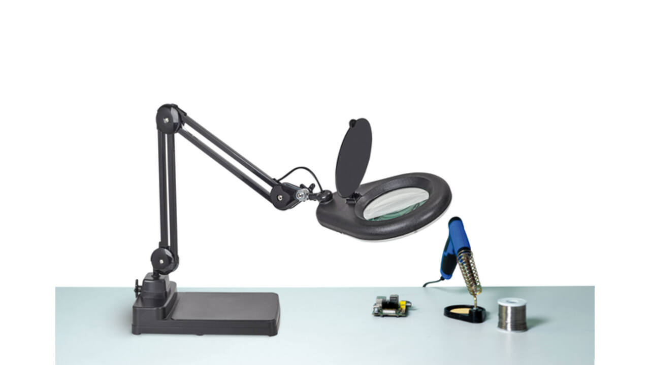 Loeplamp MAUL Viso LED met voet zwart