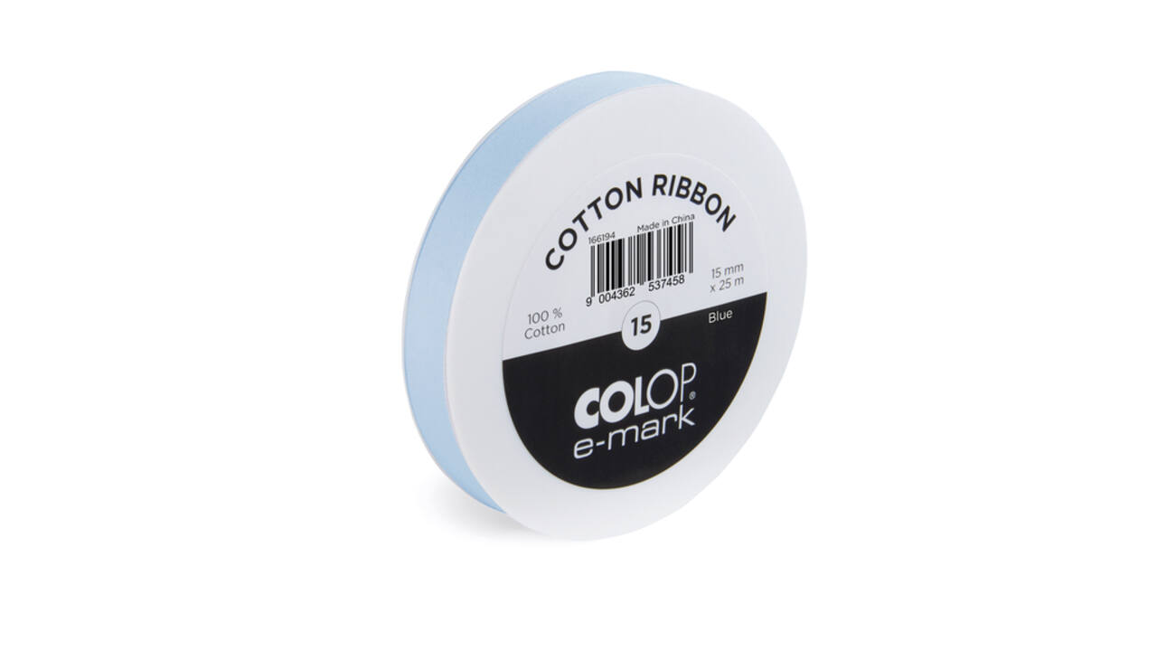 Lint Colop E-mark 15mmx25m blauw