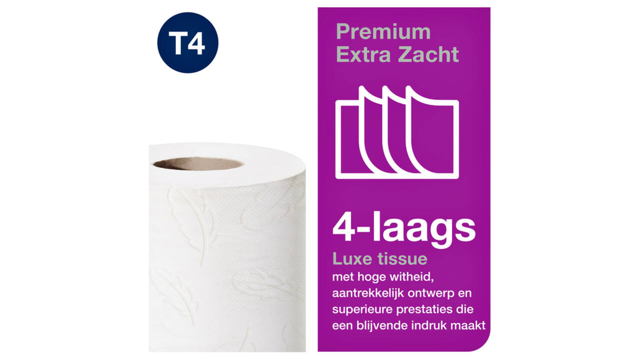 Toiletpapier Tork T4 Premium 4-laags 150 vel wit 110406