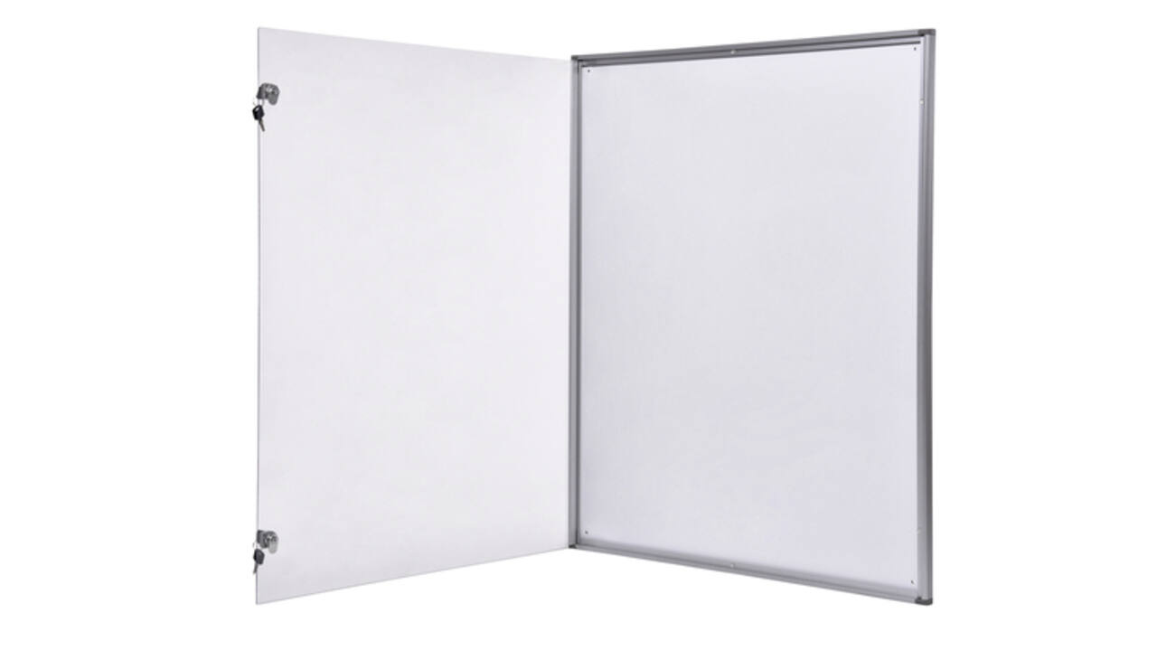 Binnenvitrine wand MAULextraslim whiteboard 9xA4 met slot