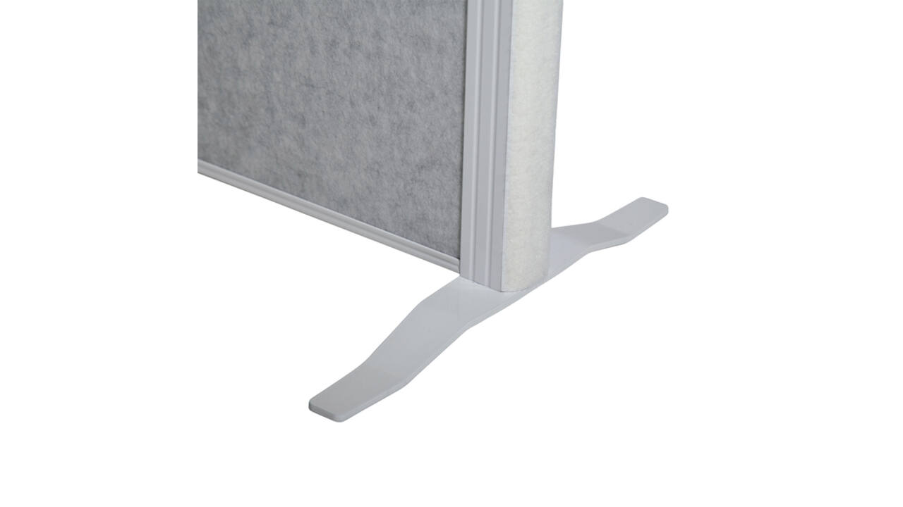 Scheidingswand MAUL akoestiek Uplight lichtgrijs wit frame op voet