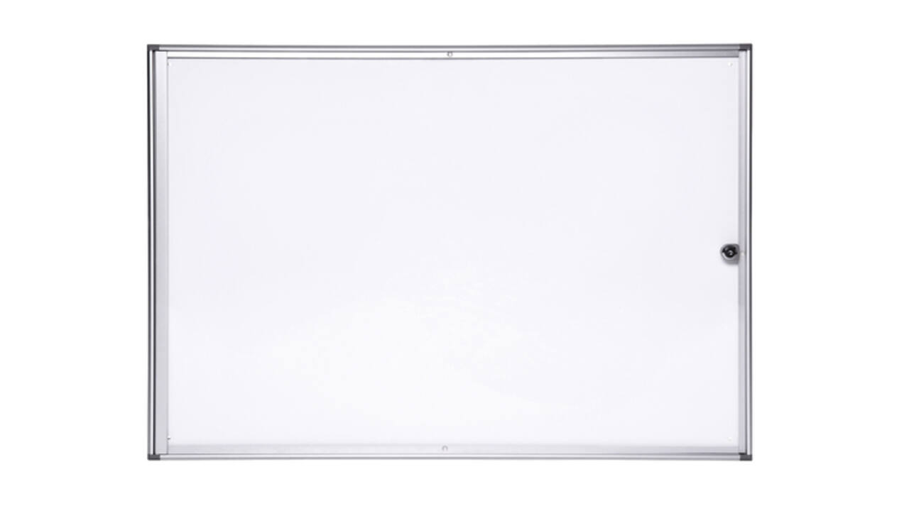 Binnenvitrine wand MAULextraslim whiteboard 8xA4 met slot