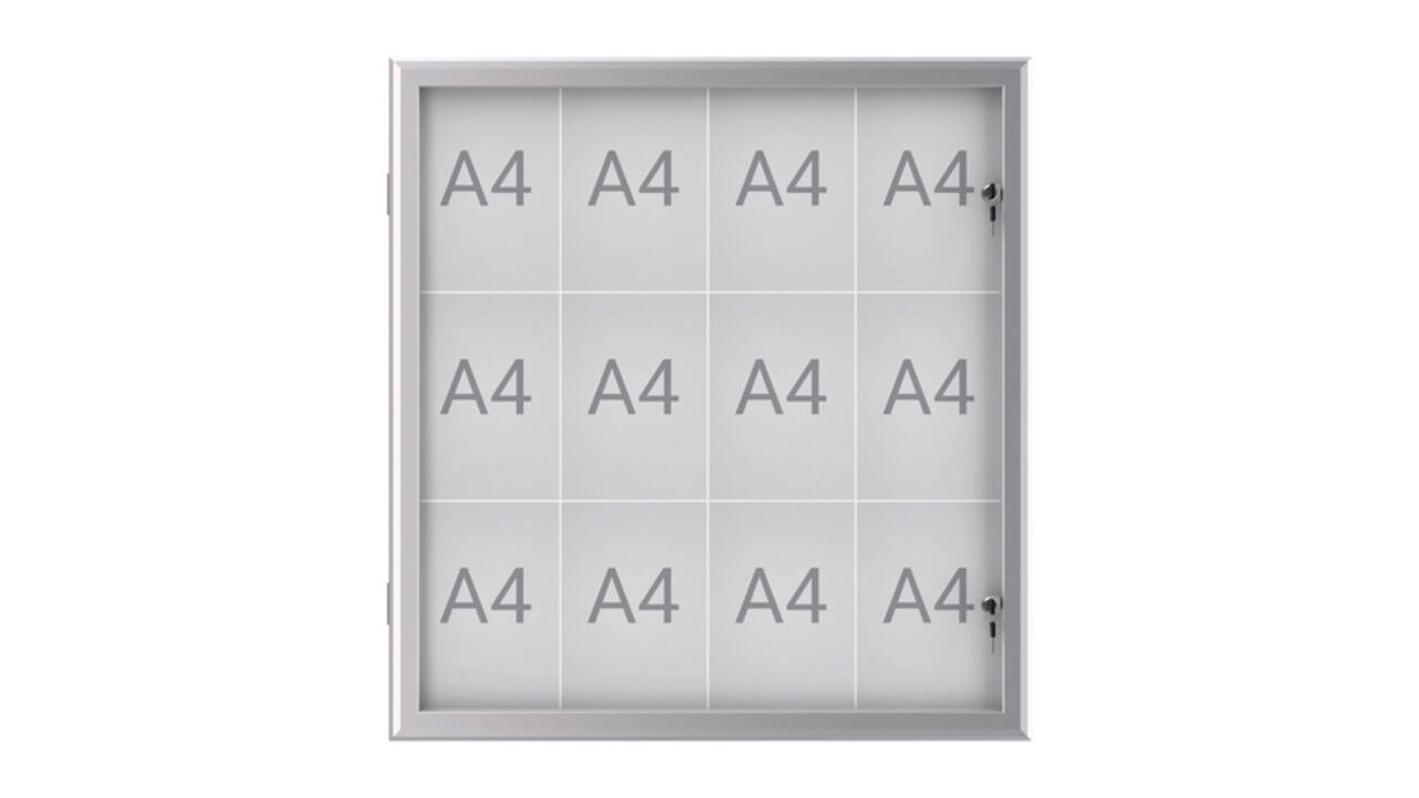 Buiten- binnenvitrine MAUL excite whiteb 12xA4