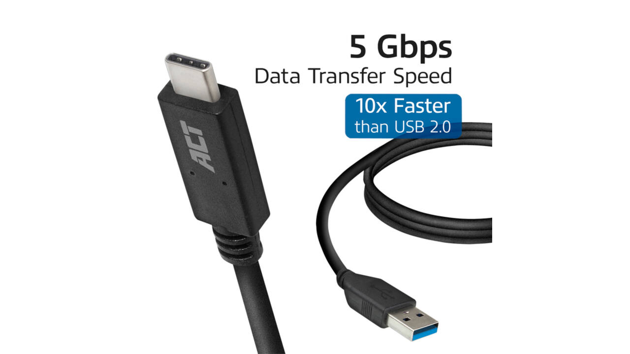 Kabel ACT USB A 3.2 naar USB-C 2 meter