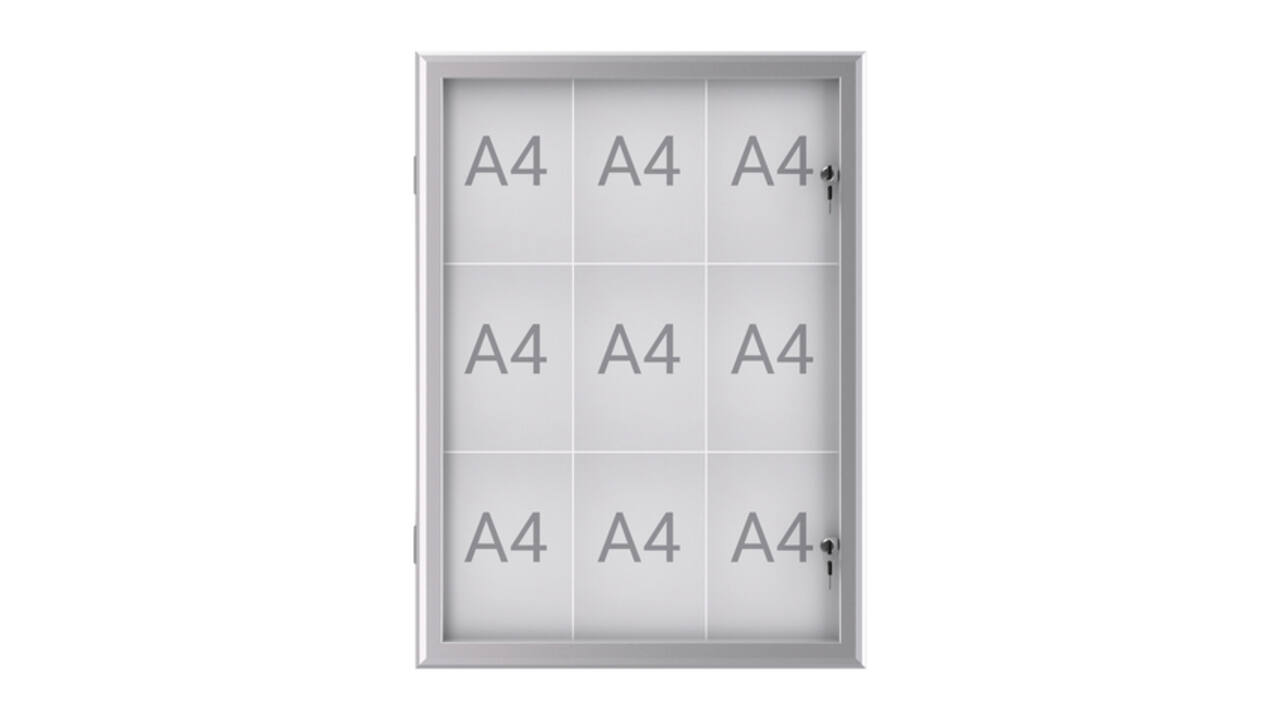 Buiten- binnenvitrine MAUL excite whiteb 9xA4