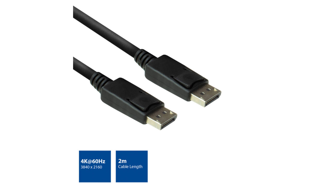 Kabel ACT DisplayPort 2 meter zwart