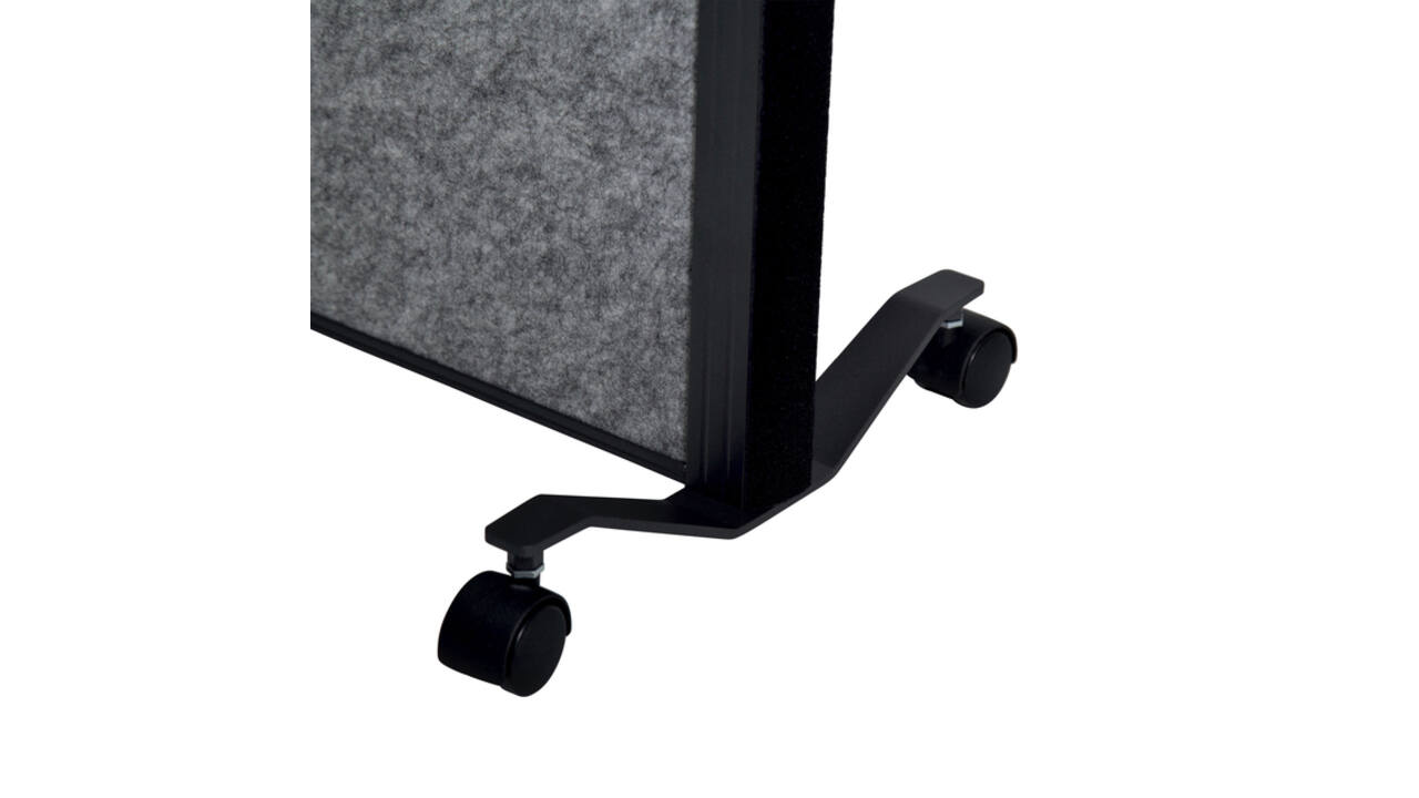 Scheidingswand MAUL akoestiek Uplight 100x180 donkergrijs antraciet frame mobiel