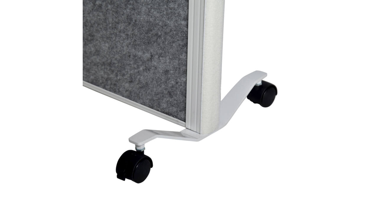 Scheidingswand MAUL akoestiek 100x180 2x licht- 1x donkergrijs wit frame mobiel