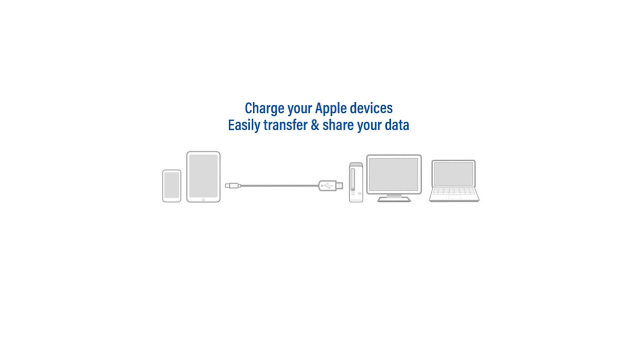 Kabel ACT USB 2.0 naar Lightning laad -en data 1 meter