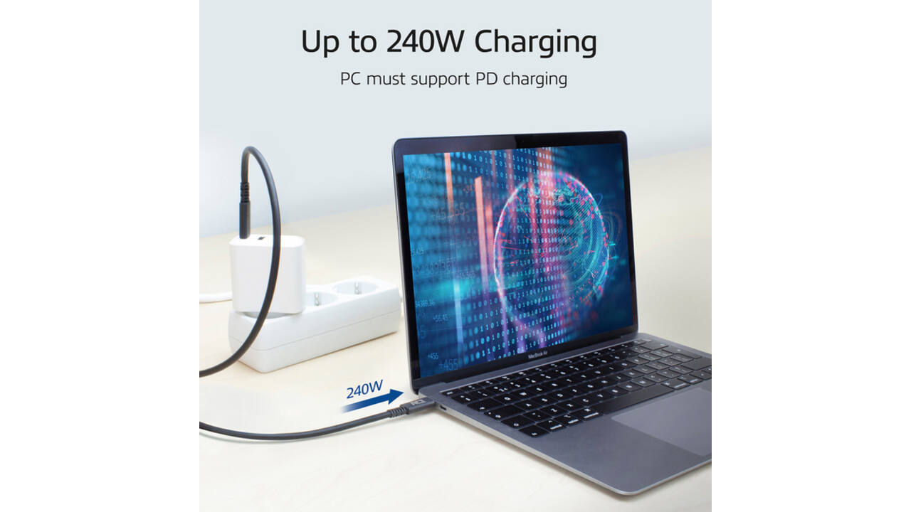 Kabel ACT USB-C USB 4 20Gbps Thunderbolt3 1 meter