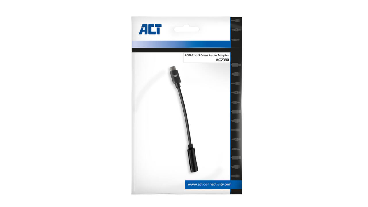 Adapter ACT USB-C naar 3.5mm audio jack 0.1 meter