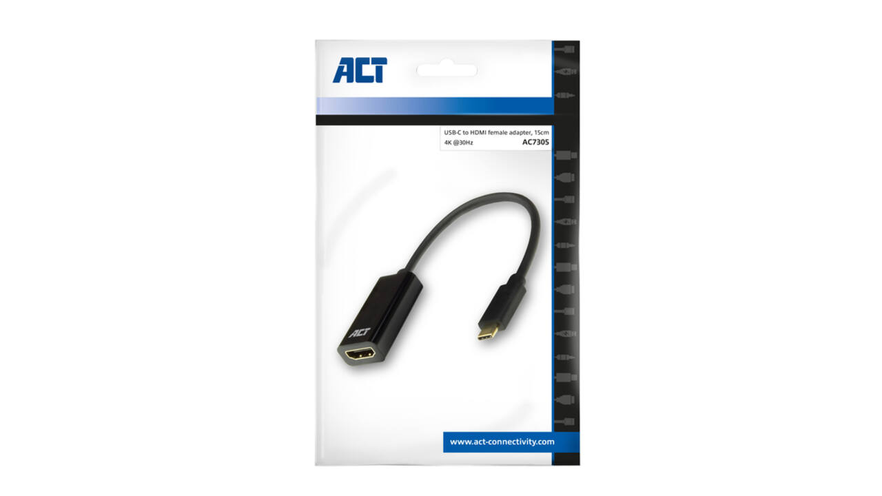 Adapter ACT USB-C naar HDMI 4K 30Hz 0.15 meter