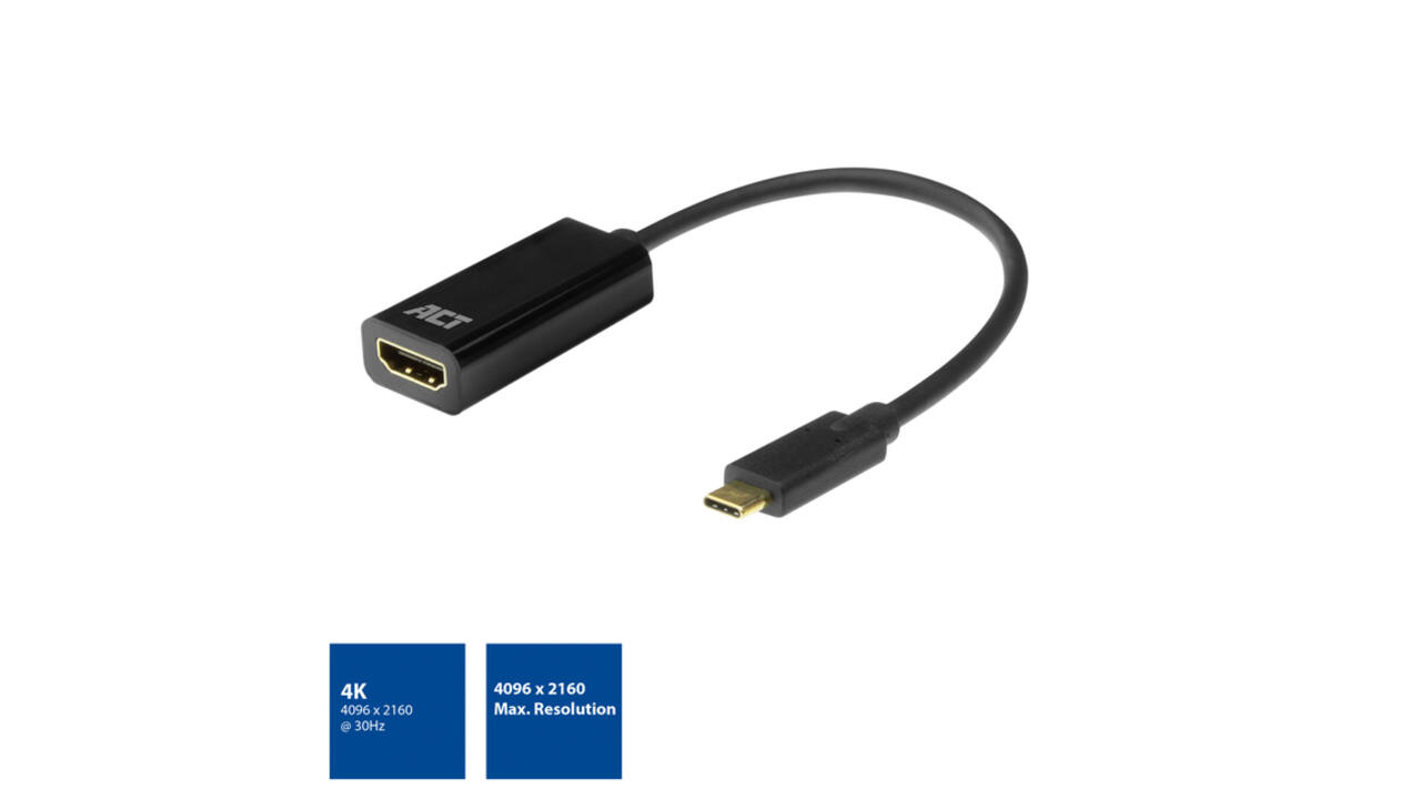 Adapter ACT USB-C naar HDMI 4K 30Hz 0.15 meter