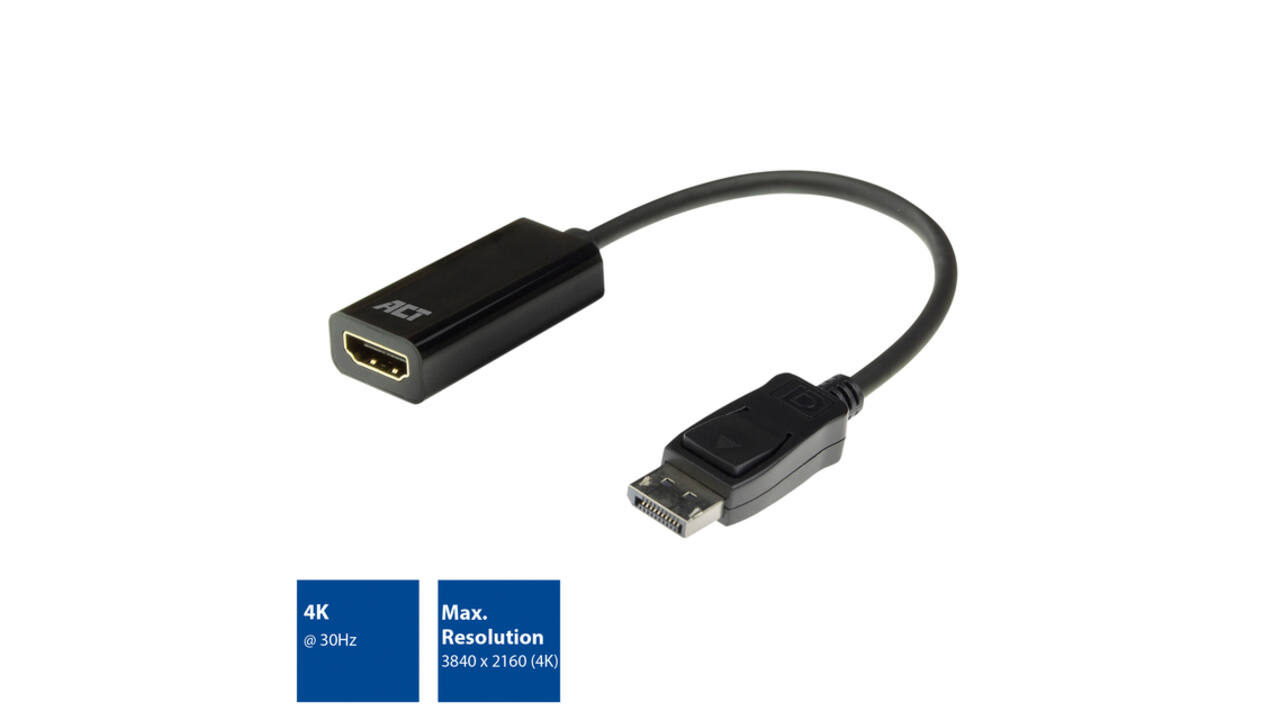Adapter ACT DisplayPort naar HDMI 4K 0.15 meter