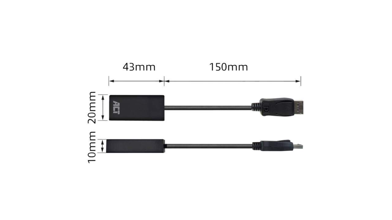 Adapter ACT DisplayPort naar HDMI 4K 0.15 meter