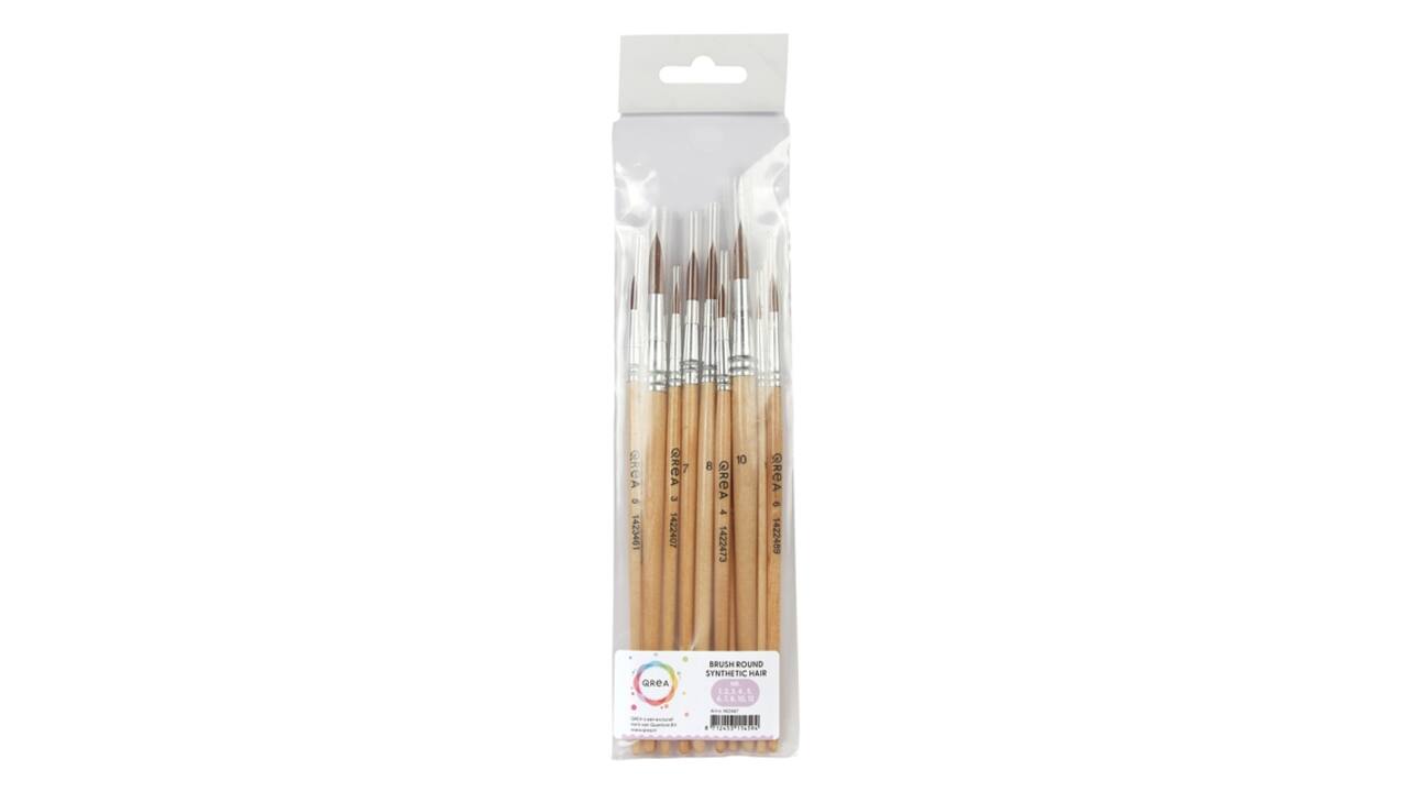 Penseel Qrea synthetisch haar set à 10 breedtes