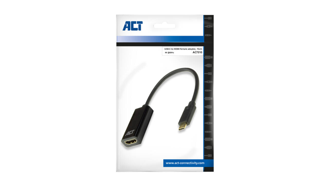 Adapter ACT USB-C naar HDMI 4K 60Hz 0.15 meter