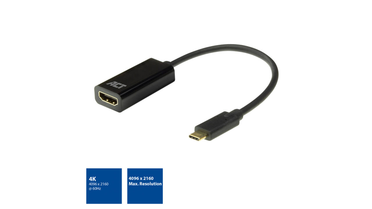 Adapter ACT USB-C naar HDMI 4K 60Hz 0.15 meter