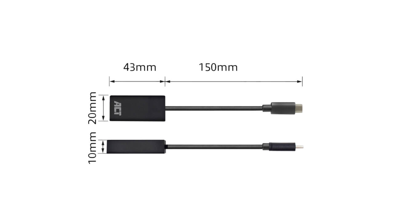 Adapter ACT USB-C naar HDMI 4K 60Hz 0.15 meter