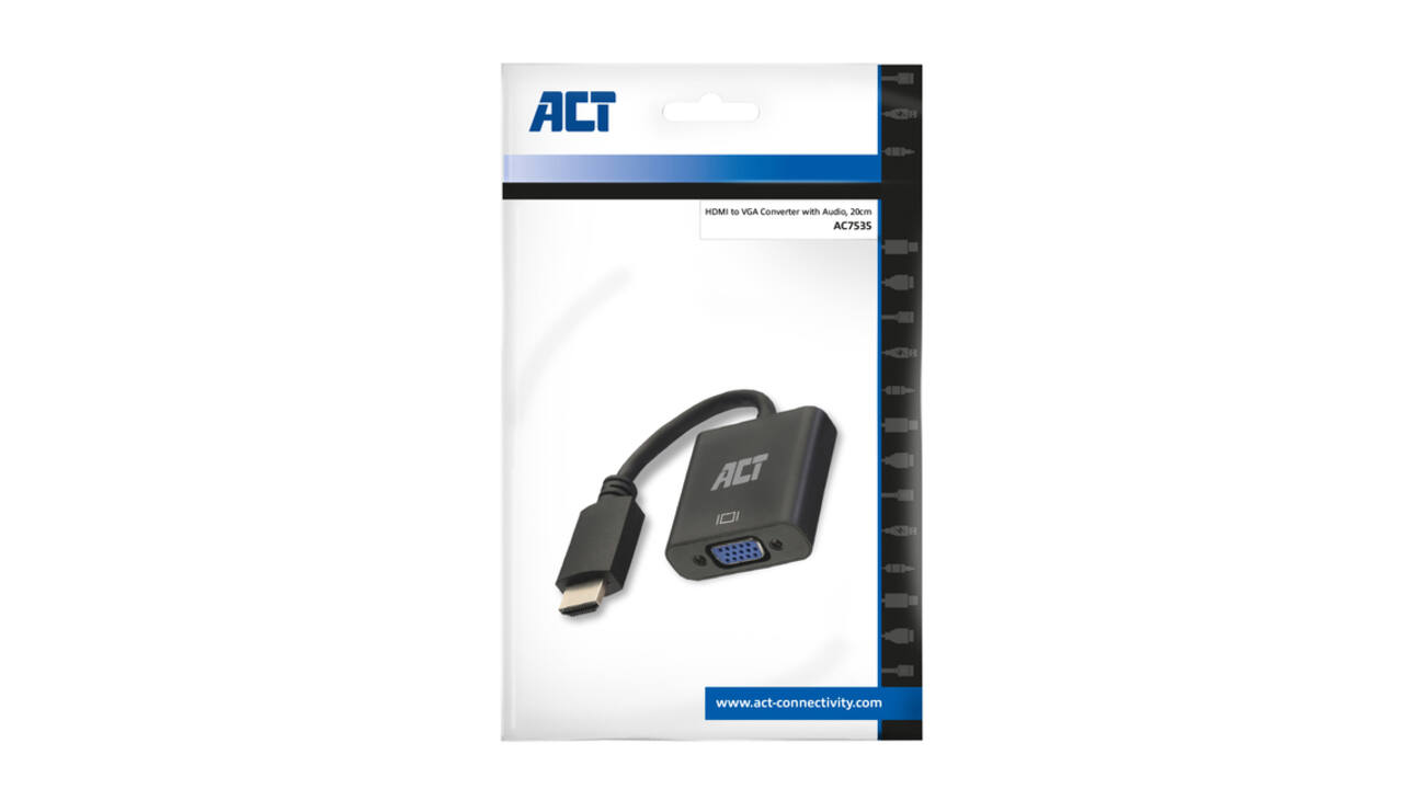 Adapter ACT HDMI naar VGA met audio 0.15 meter