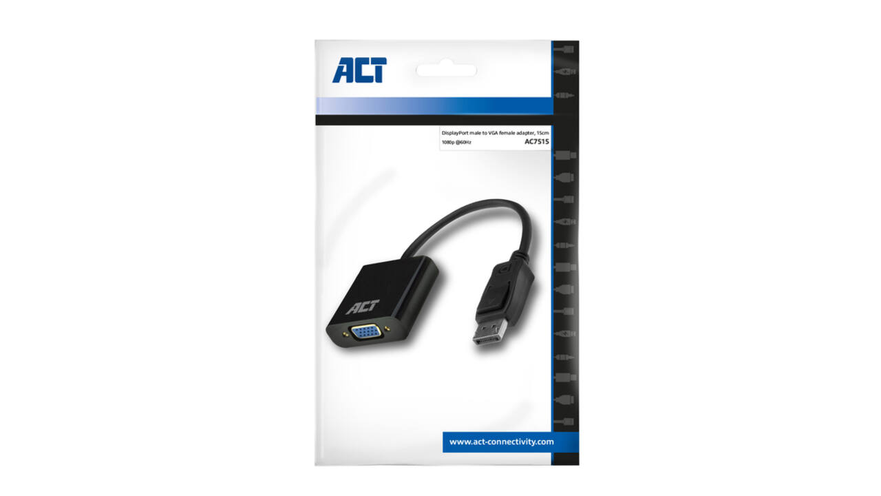 Adapter ACT DisplayPort naar VGA 0.15 meter