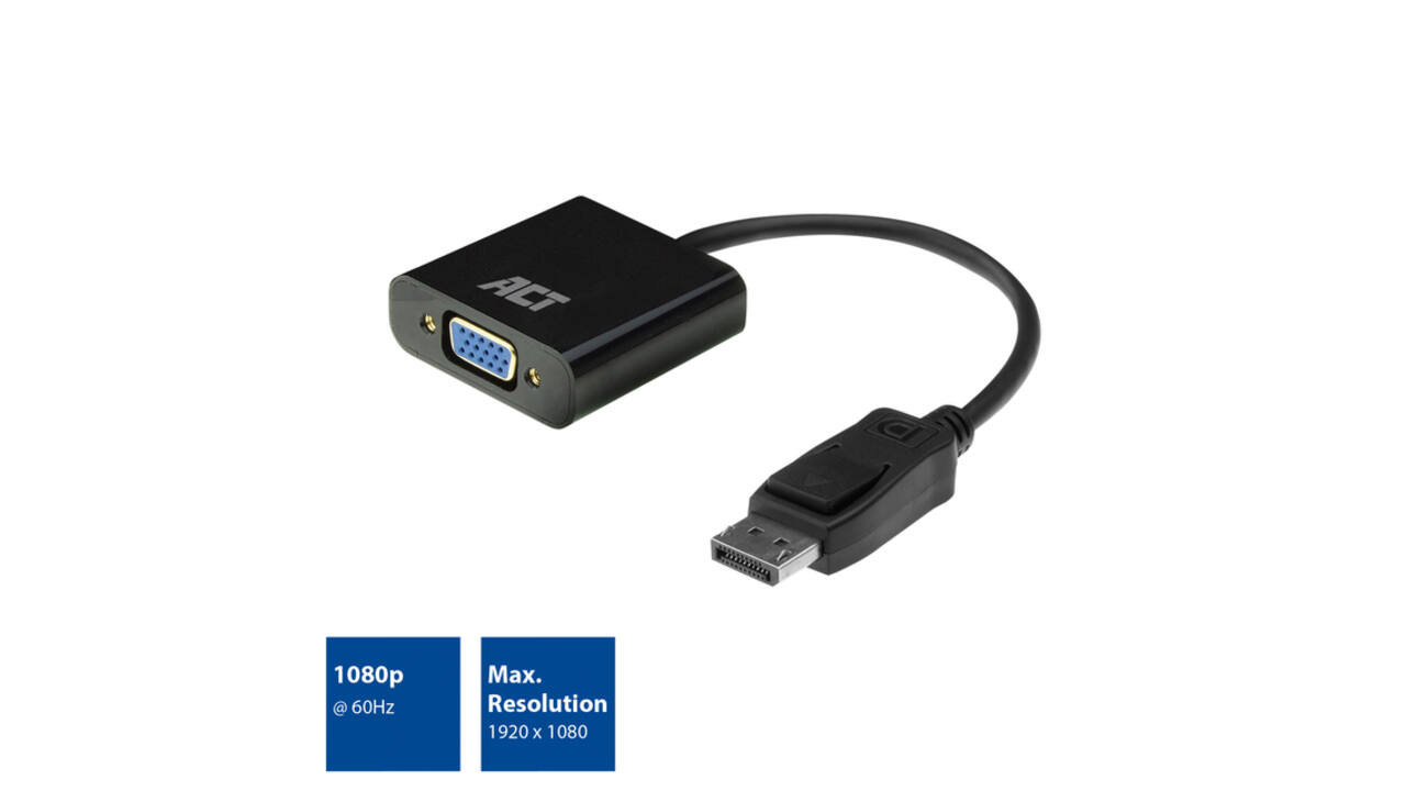 Adapter ACT DisplayPort naar VGA 0.15 meter