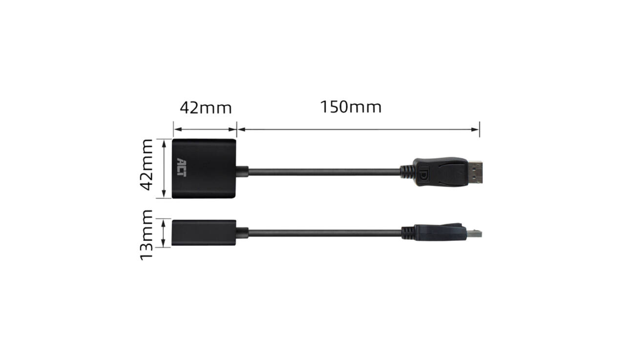 Adapter ACT DisplayPort naar VGA 0.15 meter