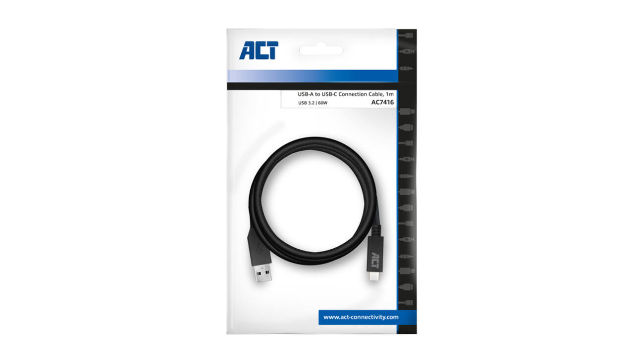 Kabel ACT USB A 3.2 naar USB-C 1 meter