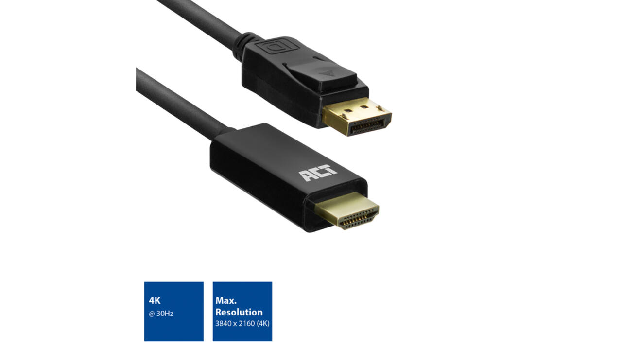 Kabel ACT DisplayPort naar HDMI 1,8 meter