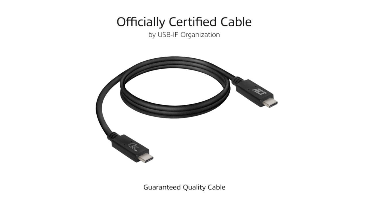 Kabel ACT USB 3.2 USB-C USB-IF gecertificeerd 1 meter