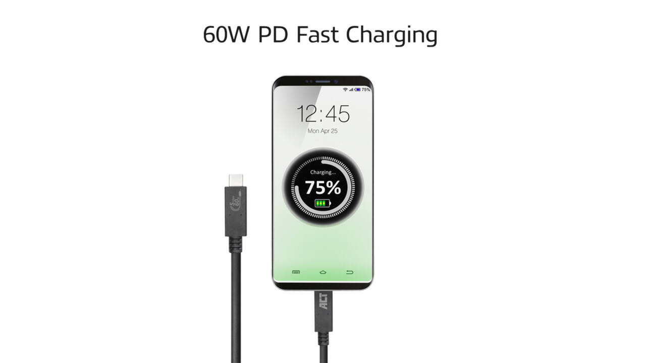 Kabel ACT USB 3.2 USB-C USB-IF gecertificeerd 1 meter
