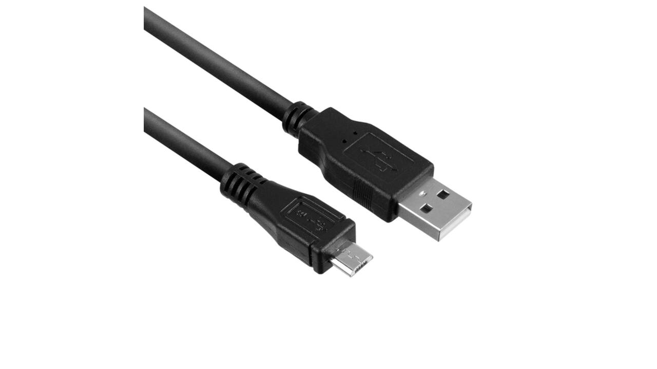 Kabel ACT USB 2.0 naar MicroB laad -en data 1 meter
