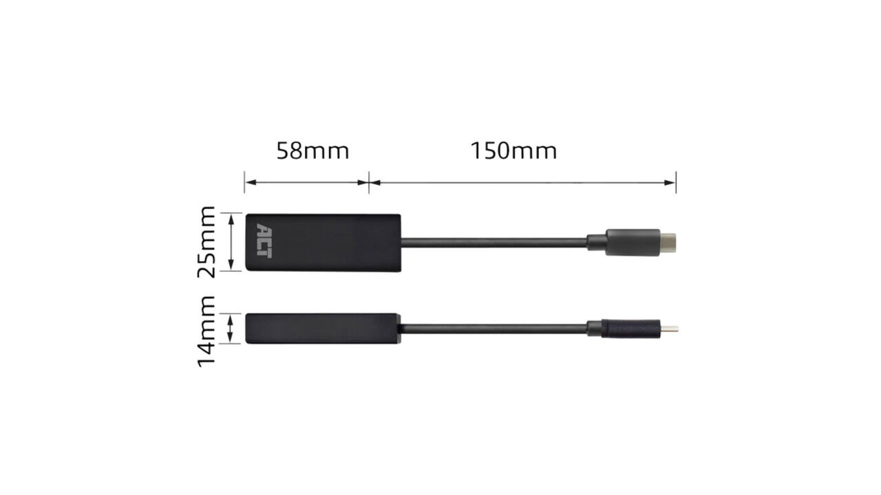 Adapter ACT USB-C naar Gigabit Ethernet 0.15 meter