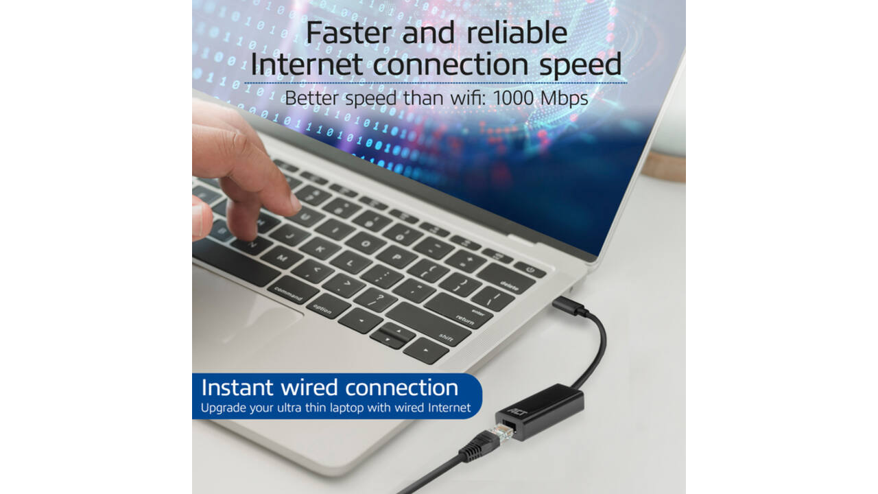 Adapter ACT USB-C naar Gigabit Ethernet 0.15 meter