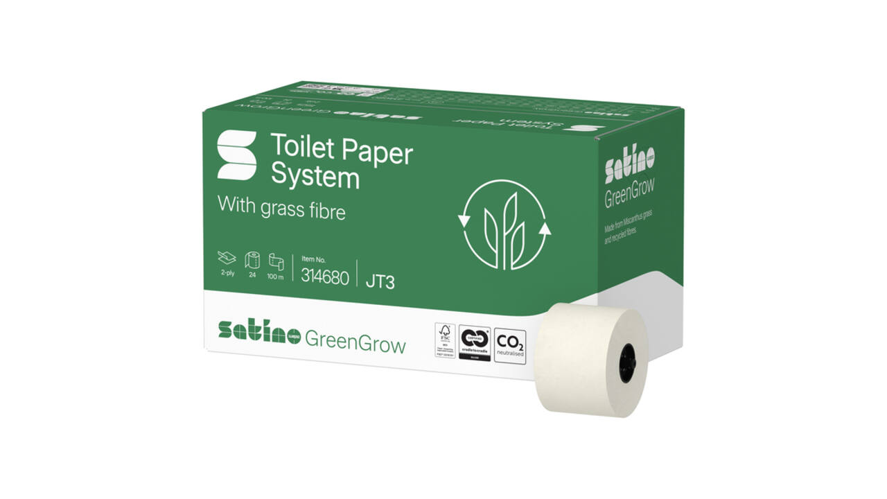Toiletpapier Satino JT3 GreenGrow systeemrol 2-laags 24x100m wit 314680