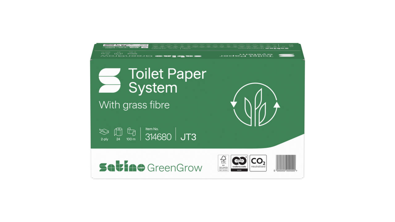 Toiletpapier Satino JT3 GreenGrow systeemrol 2-laags 24x100m wit 314680
