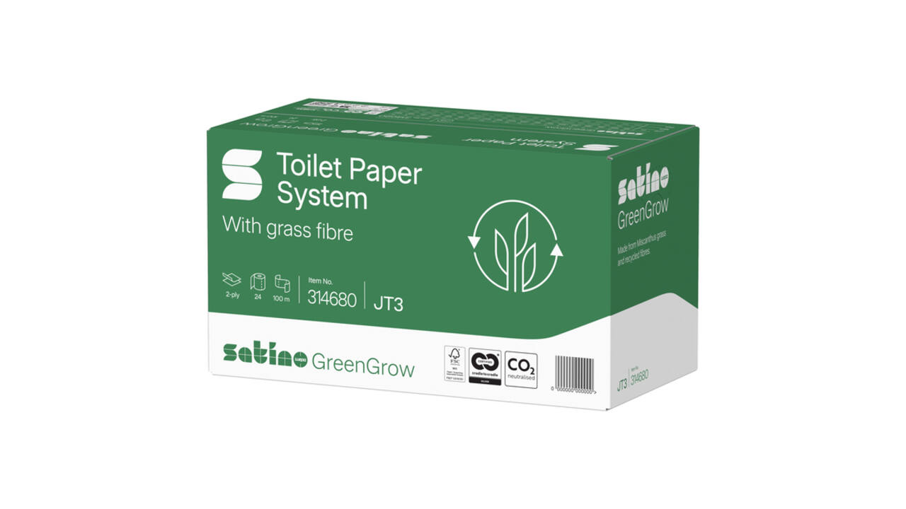 Toiletpapier Satino JT3 GreenGrow systeemrol 2-laags 24x100m wit 314680