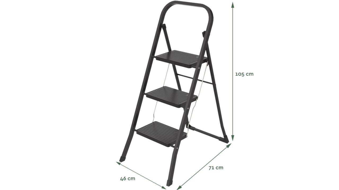 Huishoudtrap BRASQ 3 treden SL300 zwart
