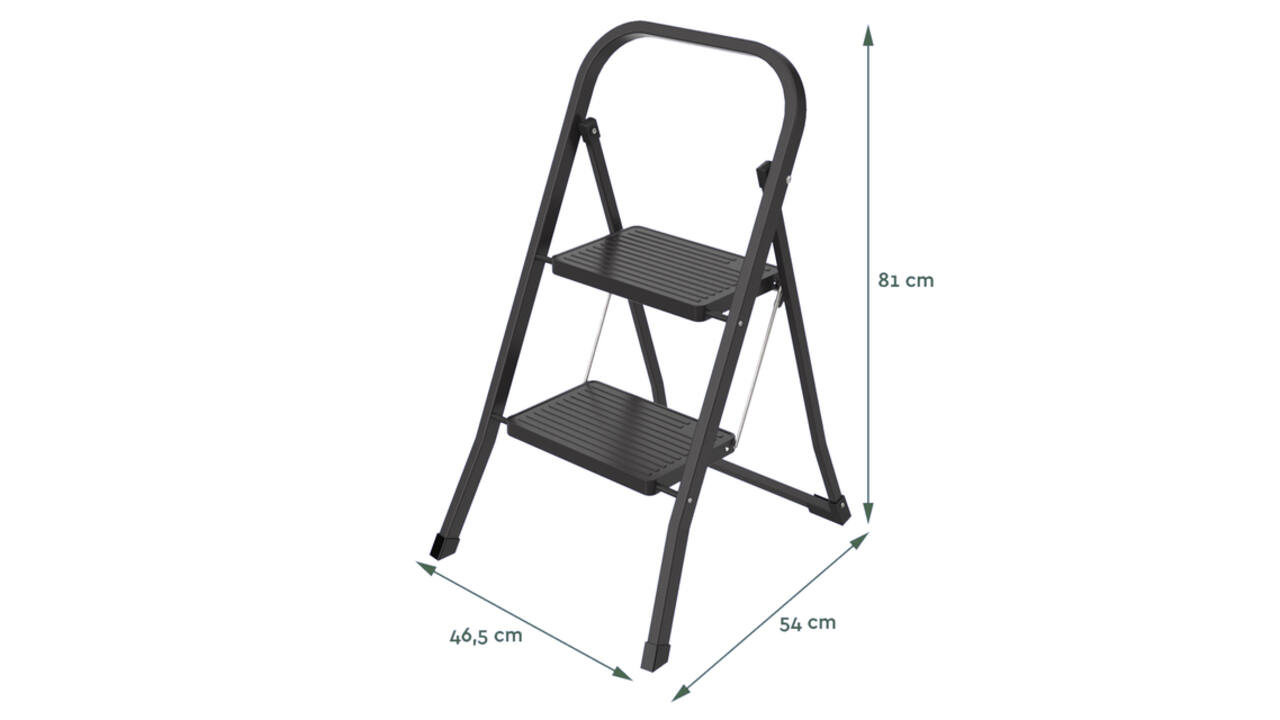 Huishoudtrap BRASQ 2 treden SL200 zwart