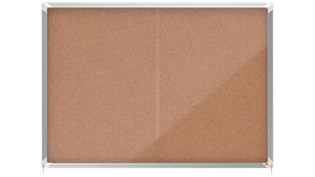 Binnenvitrine Nobo Premium Plus 18xA4 schuifdeur kurk