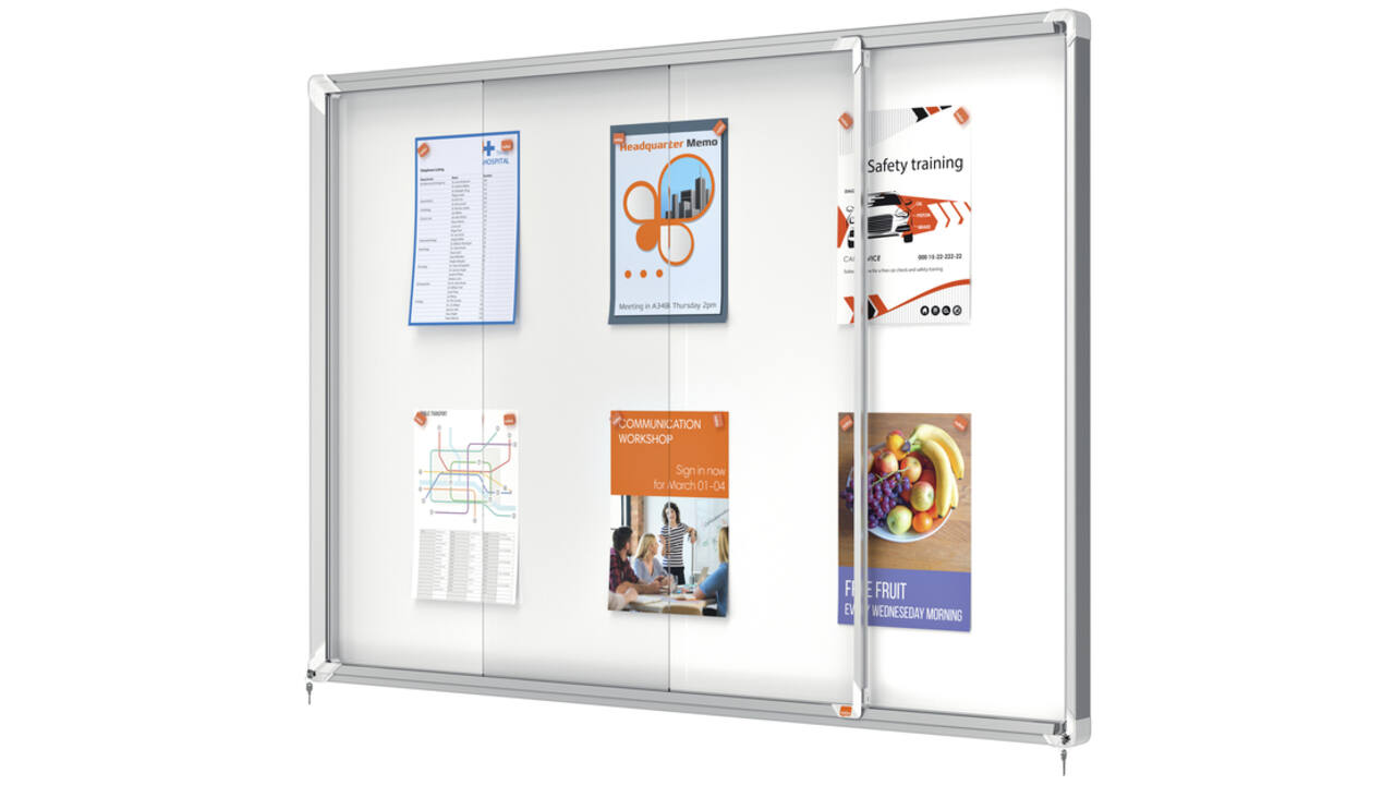 Binnenvitrine Nobo Premium Plus 18xA4 schuifdeur magnetisch