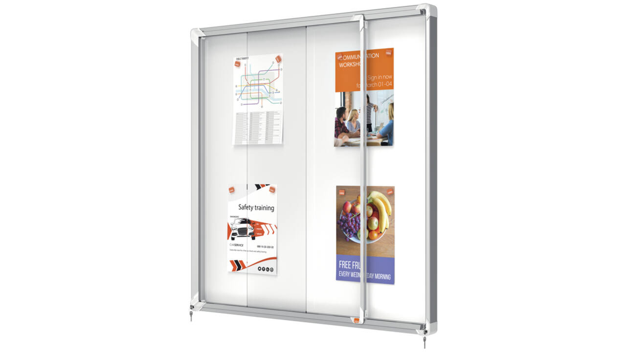 Binnenvitrine Nobo Premium Plus 12xA4 schuifdeur magnetisch