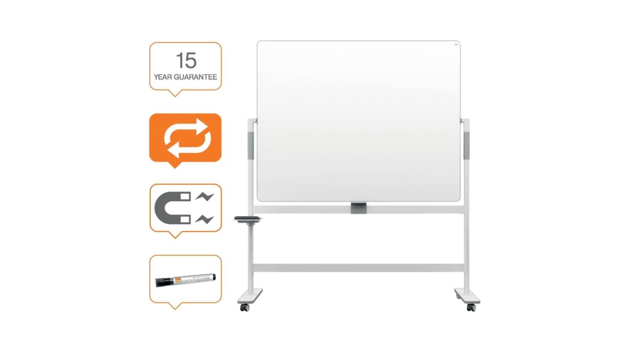 Whiteboard Nobo Move & Meet kantelbaar 120x150cm