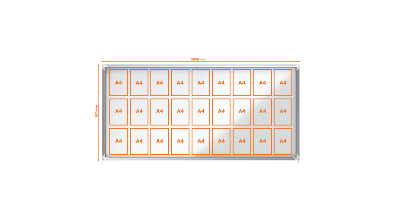 Binnenvitrine Nobo Premium Plus 27xA4 schuifdeur magnetisch