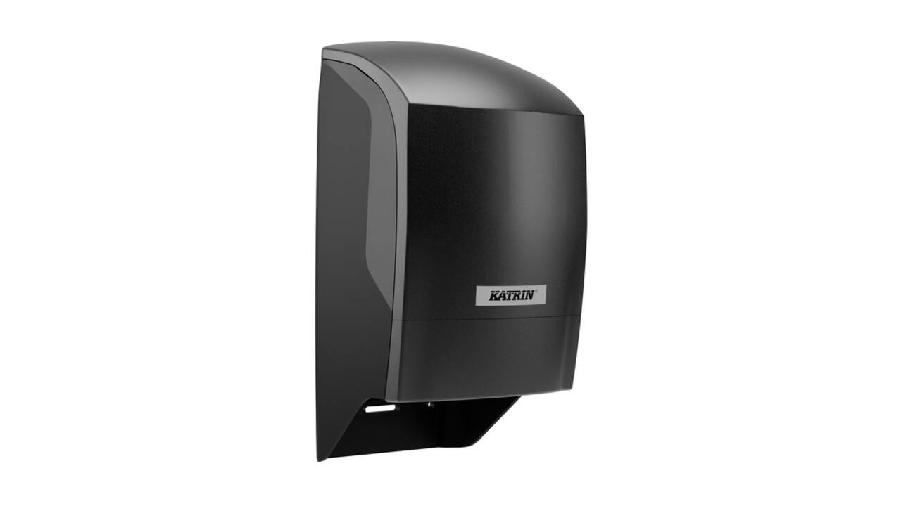 Toiletpapierdispenser Katrin systeemrol duo zwart 77519