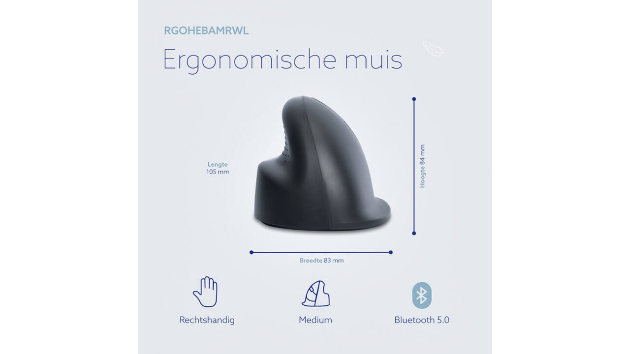 Muis R-Go Ergonomisch HE Basic Wireless Rechts M